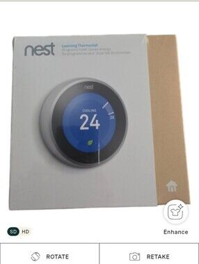Google Nest Learning Thermostat 3rd Gen Premium Stainless Steel Model T3007EF